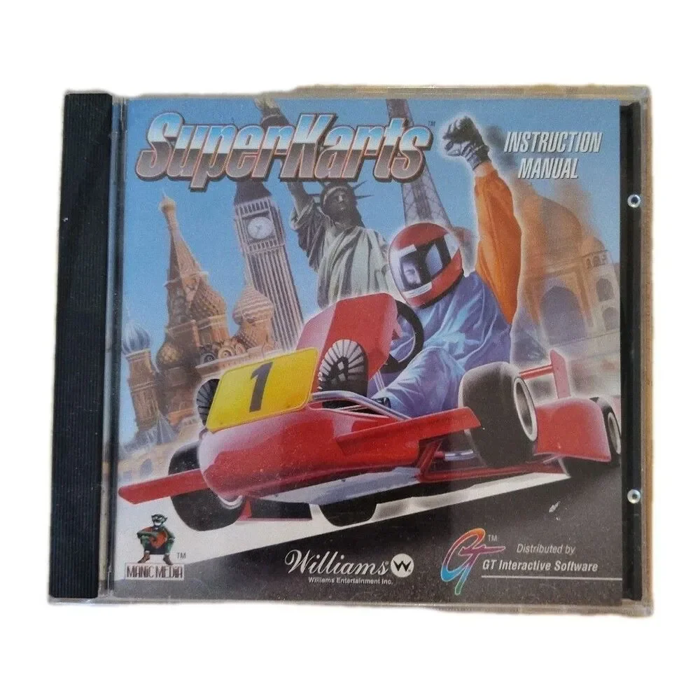 SuperKarts (PC, 1995) Vintage Computer Game go cart racing video game